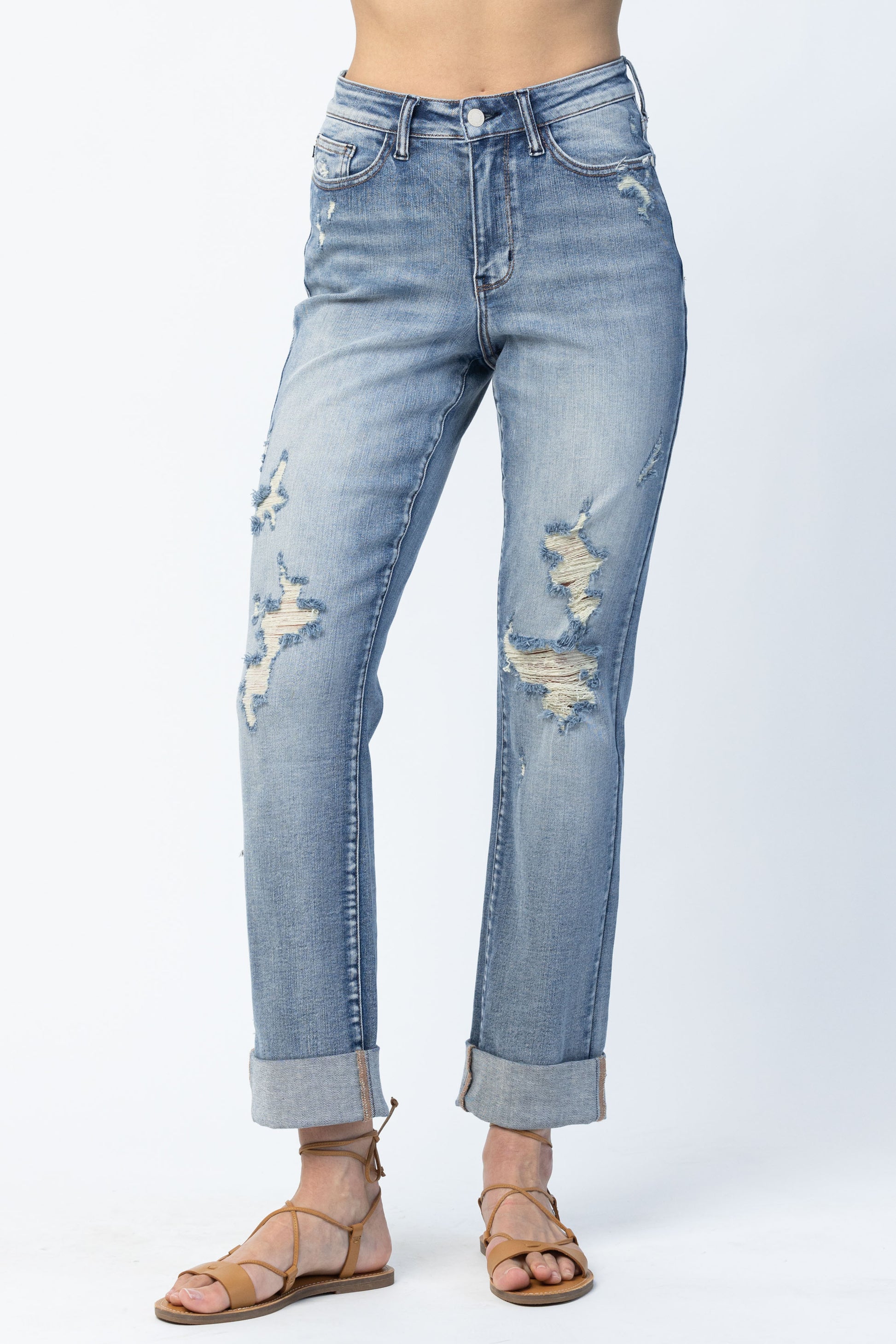 Distressed Jogger Jean by HAMMILL and CO – Blue Butterfly Boutique